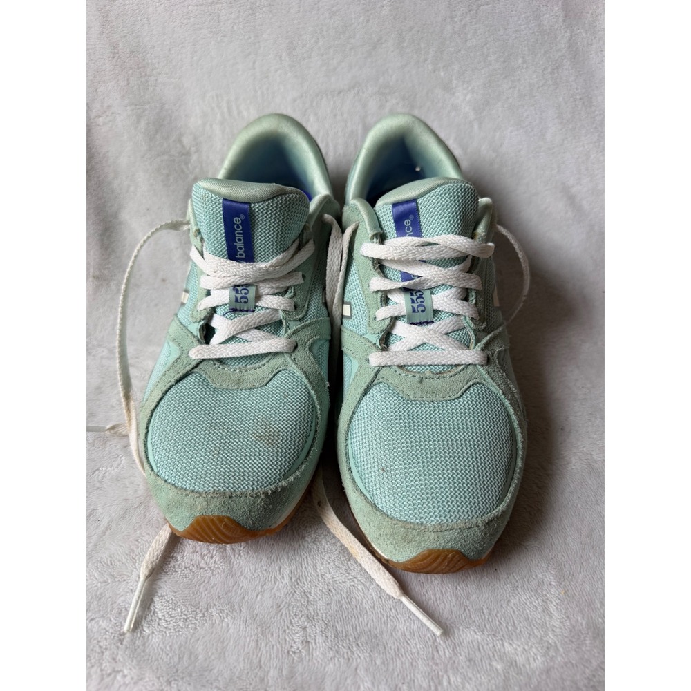 New Balance 555 Sneaker Womens 8.5 Green Good Mesh Suede WL555DD
